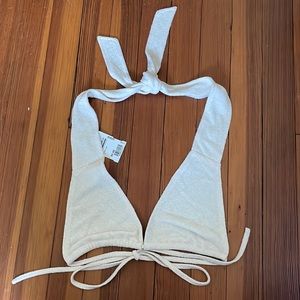 Terry Cloth Halter Top with Tie back